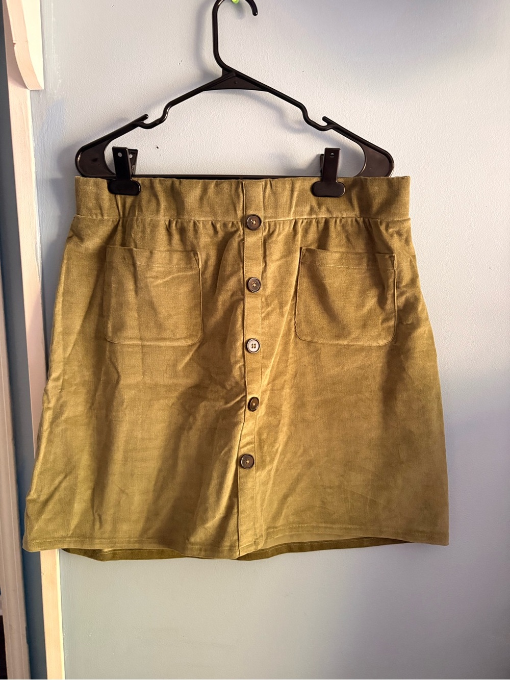 torrid Olive Green Button-Front Corduroy Mini Skirt